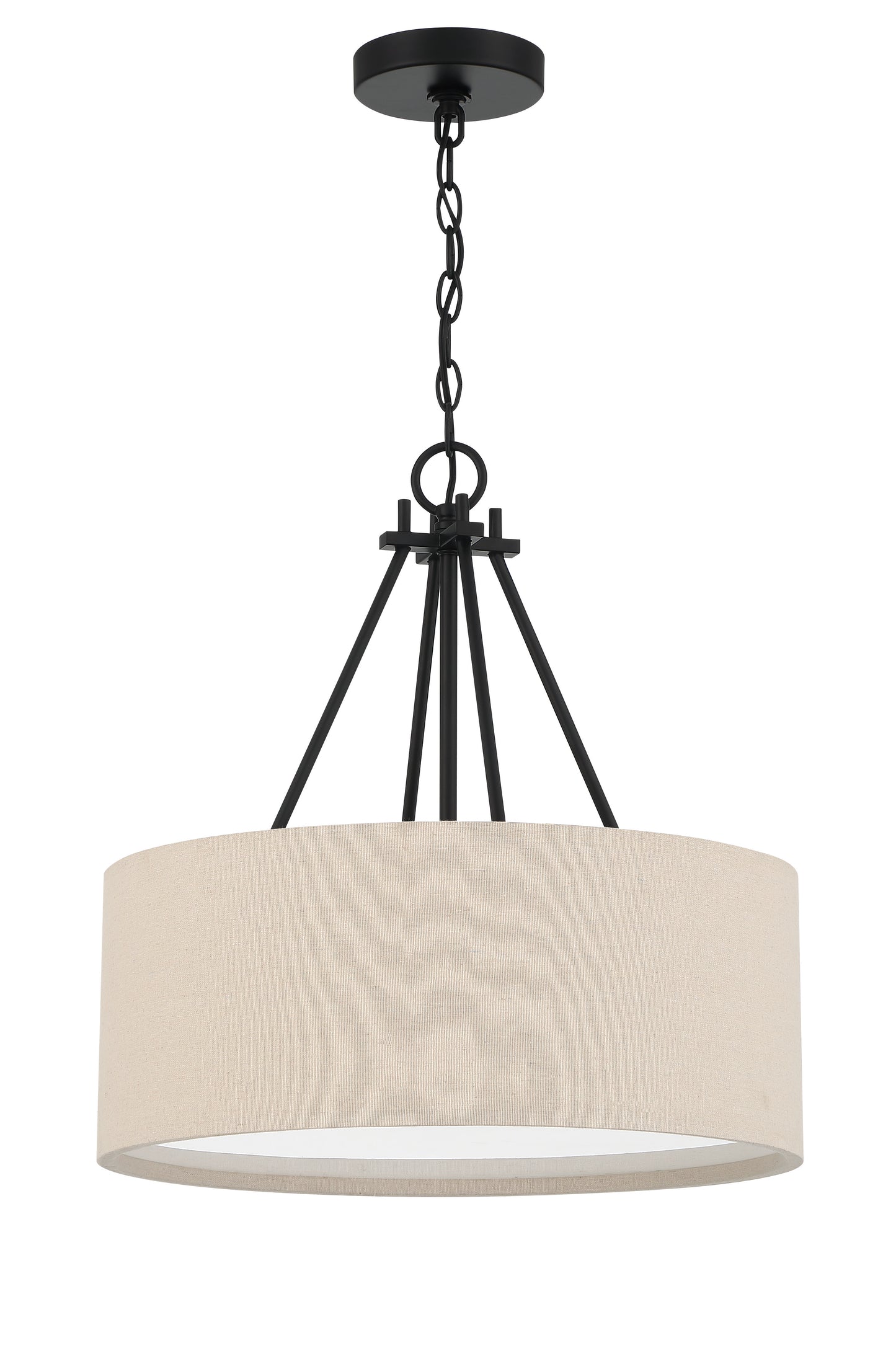 56593-FB - Duke 3 Light 18" Wide Pendant - Flat Black