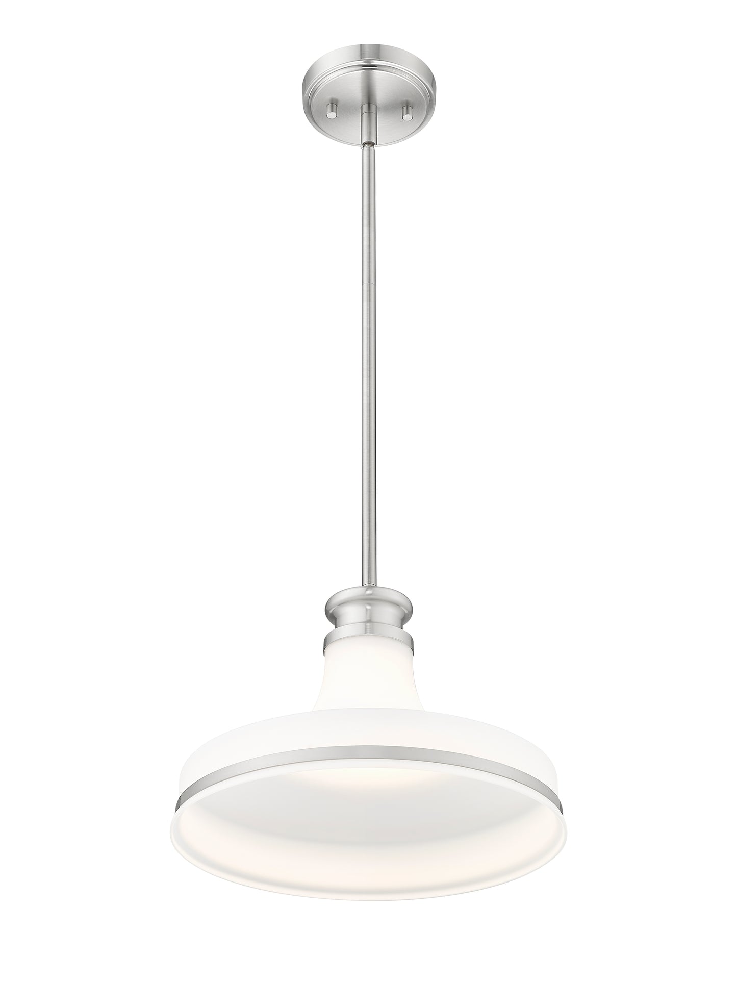 831P12-BN - Reznor 1 Light 12" Pendant - Brushed Nickel