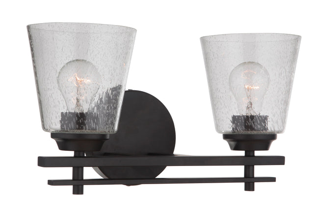 19616FB2 - Drake 2 Light 16" Wide Vanity Light - Flat Black