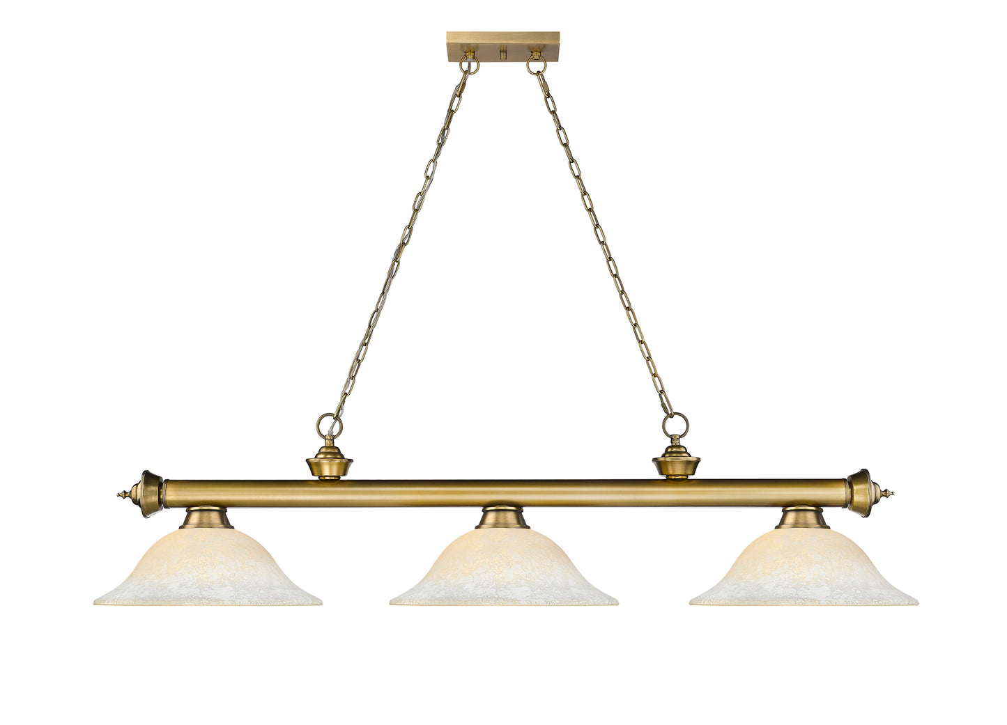 2306-3RB-WM16 - Cordon 3 Light 58" Billiard - Rubbed Brass