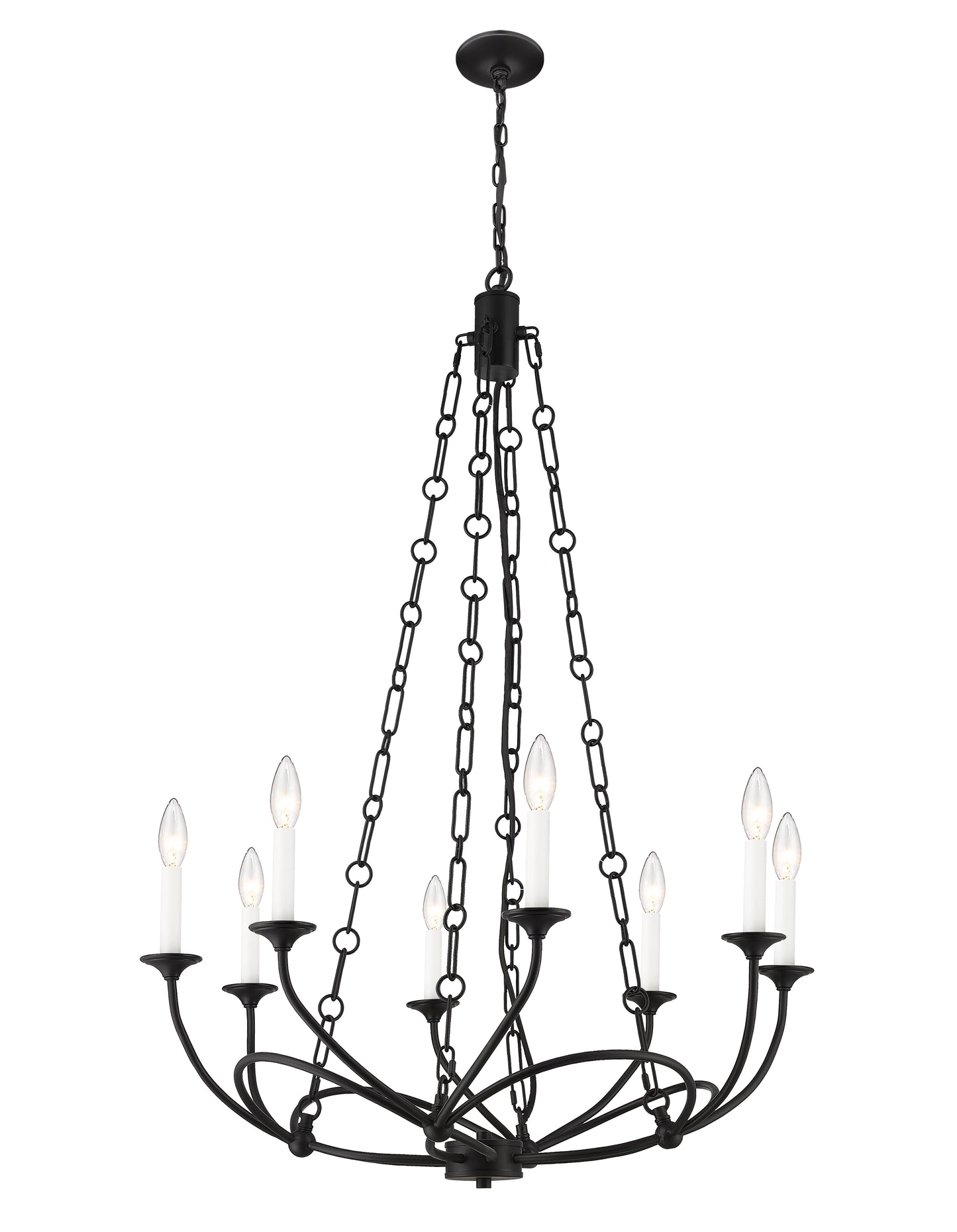 3500-8MB - Arabella 8 Light 28" Chandelier - Matte Black
