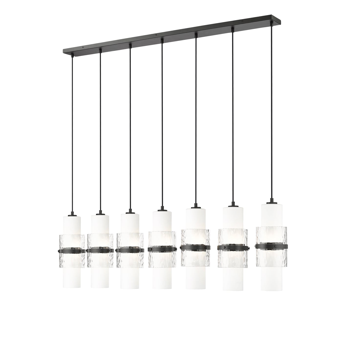 1946P-7L-MB - Cayden 7 Light Linear 54" Chandelier - Matte Black