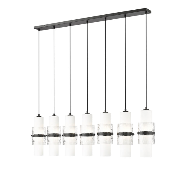 1946P-7L-MB - Cayden 7 Light Linear 54" Chandelier - Matte Black
