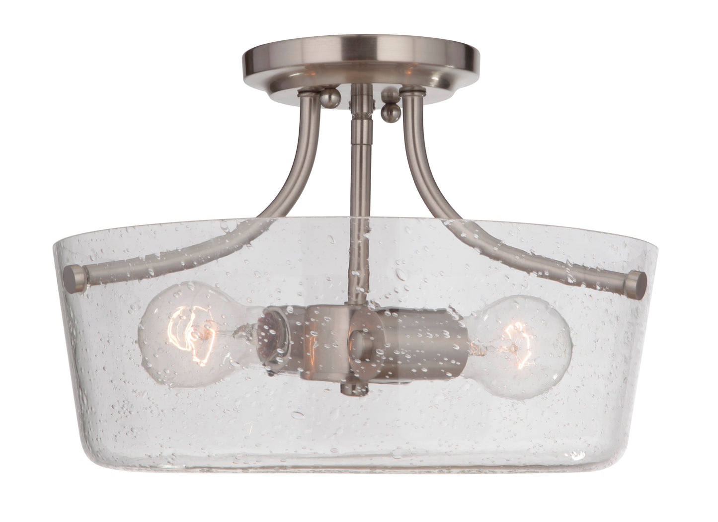 50252-BNK - Tyler 2 Light 13" Wide Semi Flush Mount - Brushed Nickel