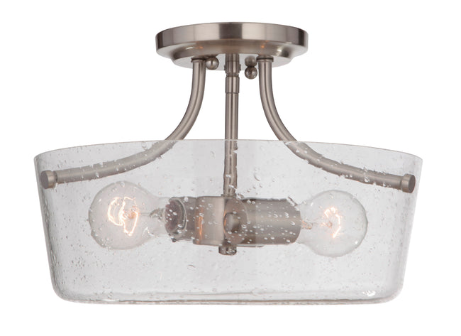 50252-BNK - Tyler 2 Light 13" Wide Semi Flush Mount - Brushed Nickel