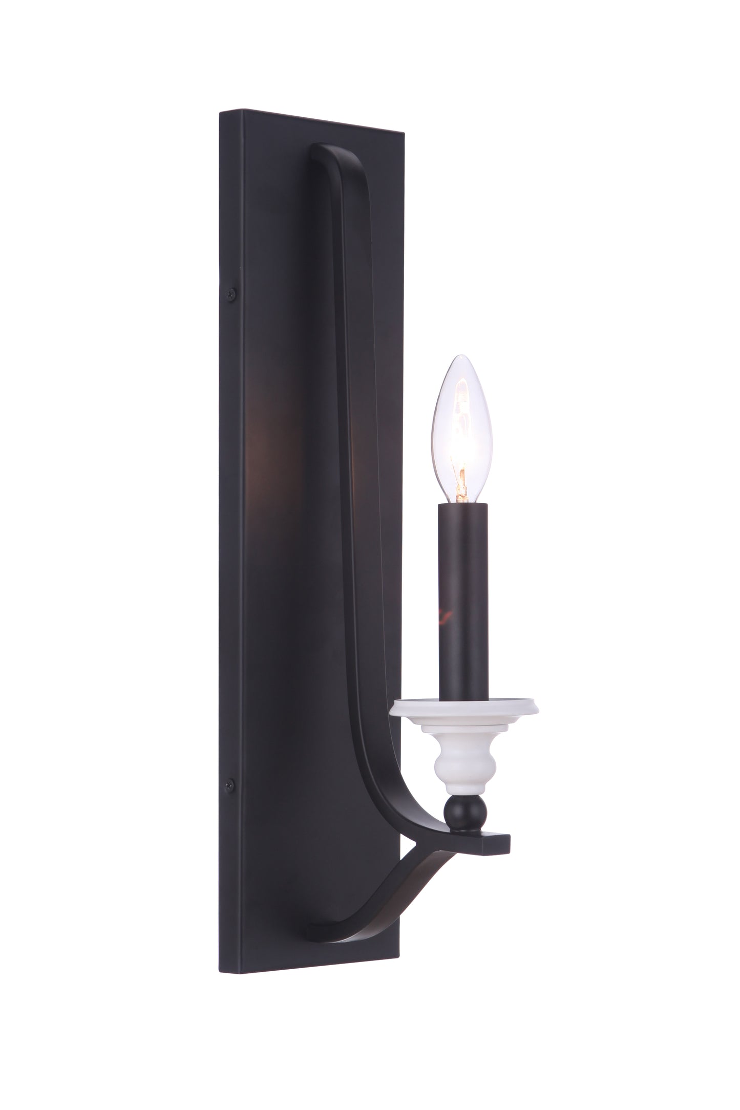 57661-FBMWW - Esme 1 Light 18" High Wall Sconce - Flat Black / Matte White