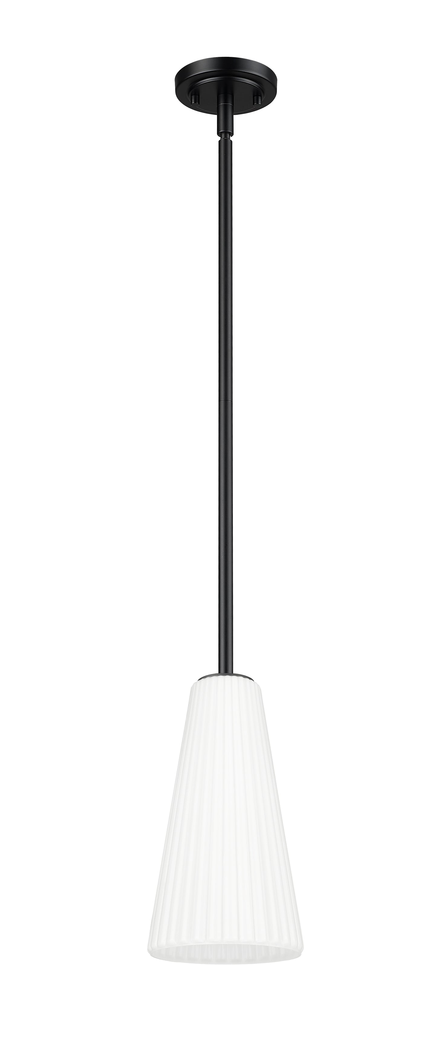 3043P7-ROD-MB - Farrell 1 Light 7" Pendant - Matte Black