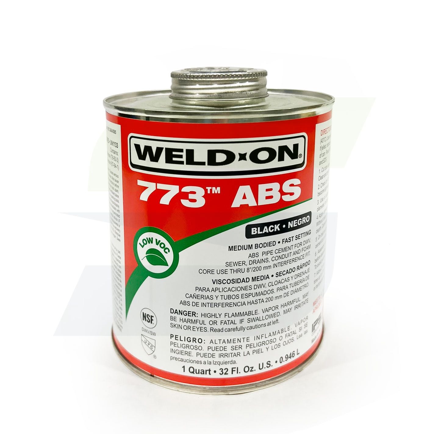 10243 - Weld-On 773 ABS Black, Medium-Bodied, Fast-Setting  Cement - 1 Quart