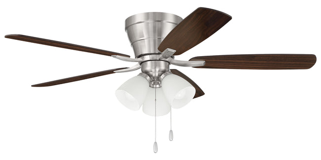 WHL52BNK5C3 - Wheeler 52 3-Light 52" 5 Blade Ceiling Fan with Light Kit - Brushed Nickel