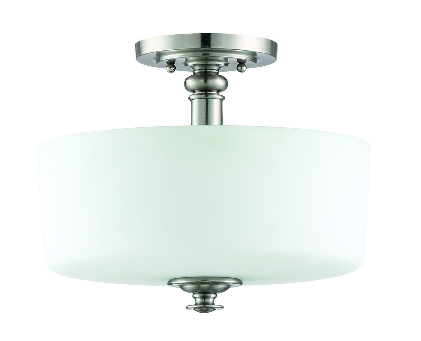 49853-BNK - Dardyn 3 Light 15" High Semi Flush Mount - Brushed Nickel