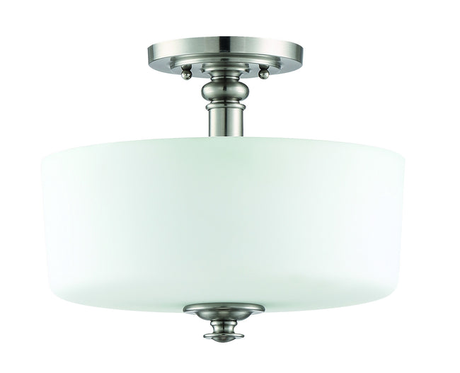 49853-BNK - Dardyn 3 Light 15" High Semi Flush Mount - Brushed Nickel