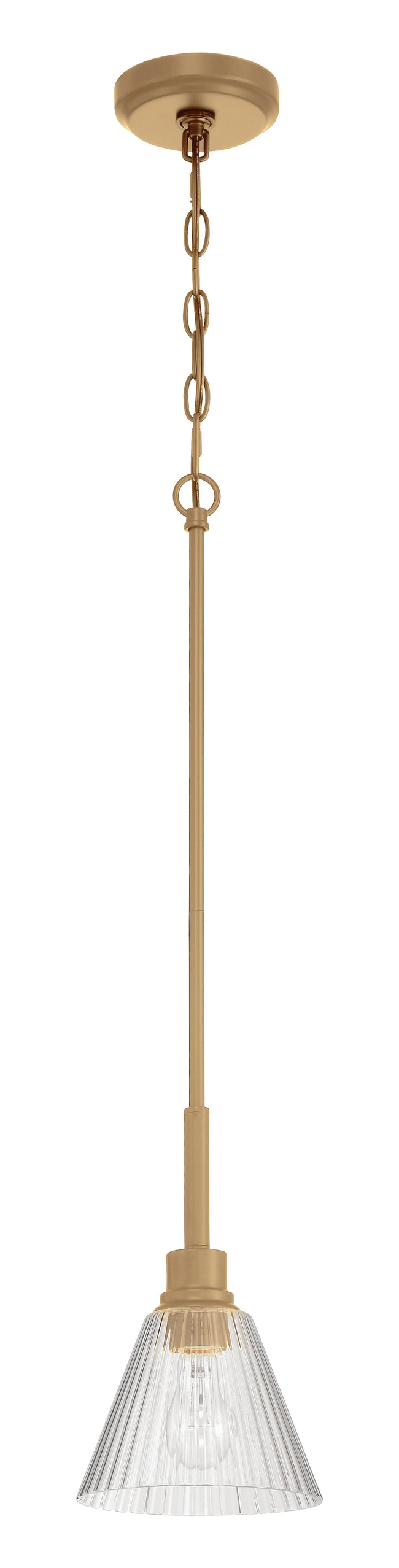 61191-CPZ - Pleated 1 Light 7.13" Wide Mini Pendant - Premium Bronze