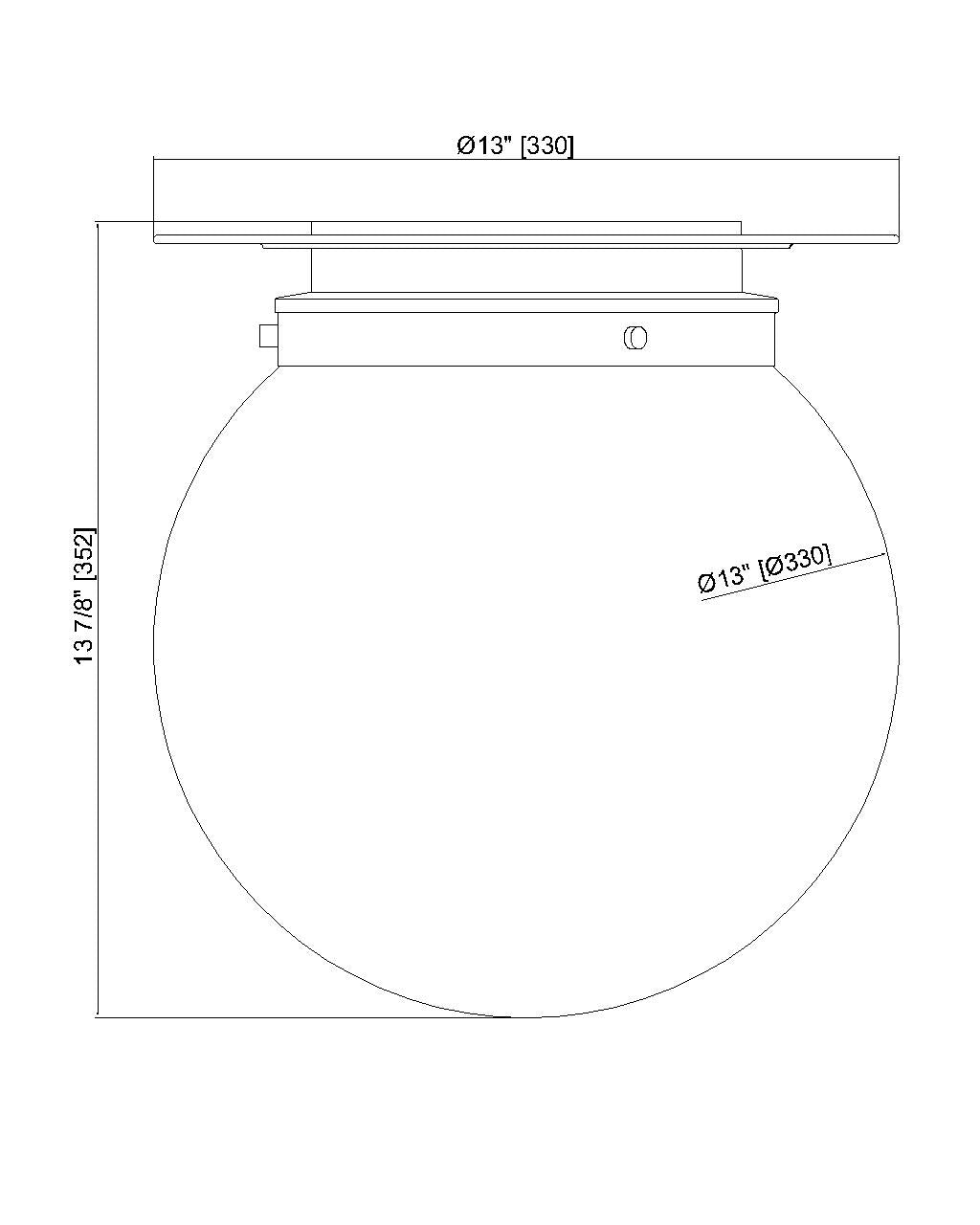 7506F13-HBR - Calhoun 1 Light Flush 13" Mount - Heritage Brass