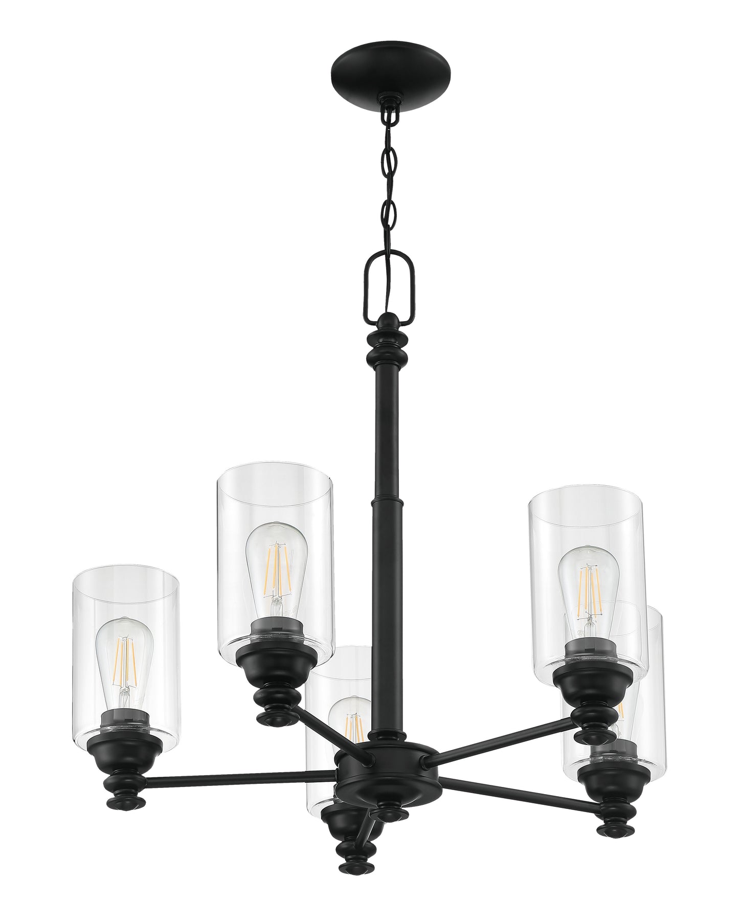 49825-FB-C - Dardyn 5 Light 25" Wide Chandelier - Flat Black