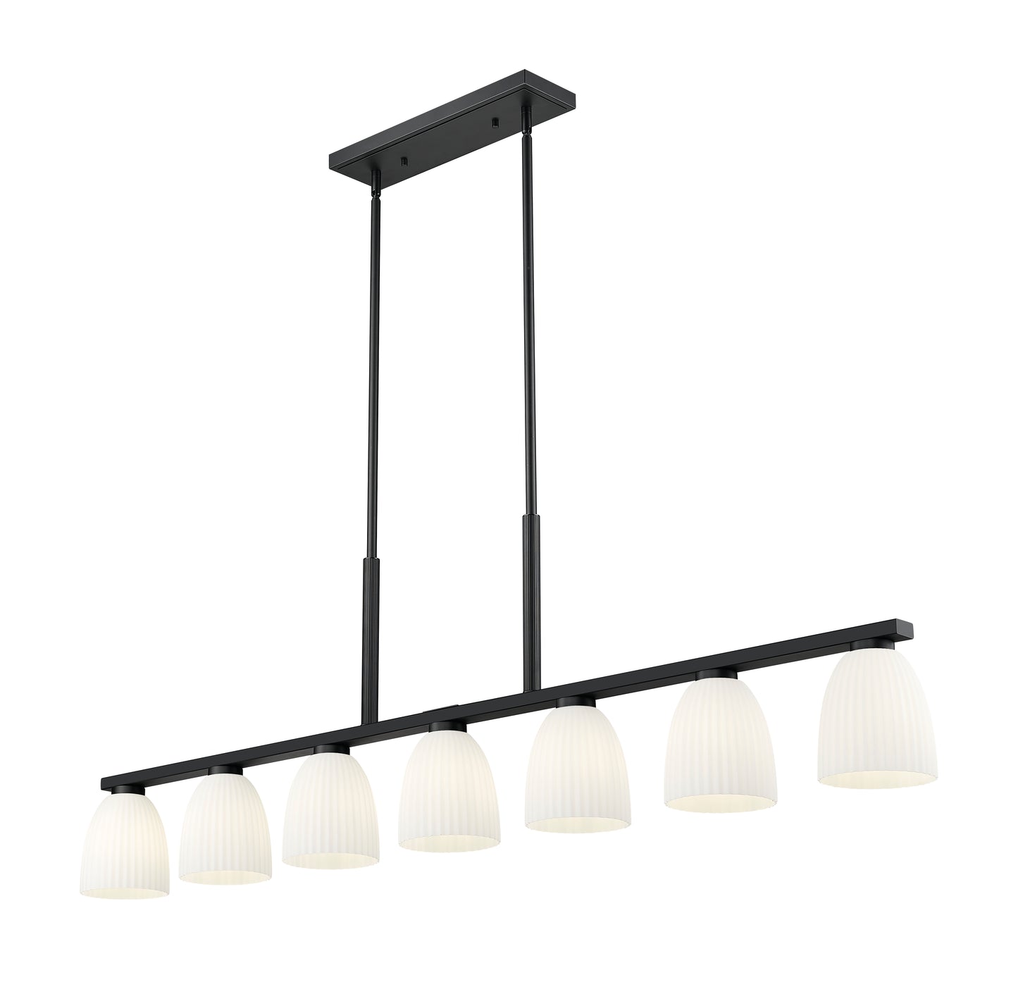7518-7L-MB - Naya 7 Light Linear 64" Chandelier - Matte Black