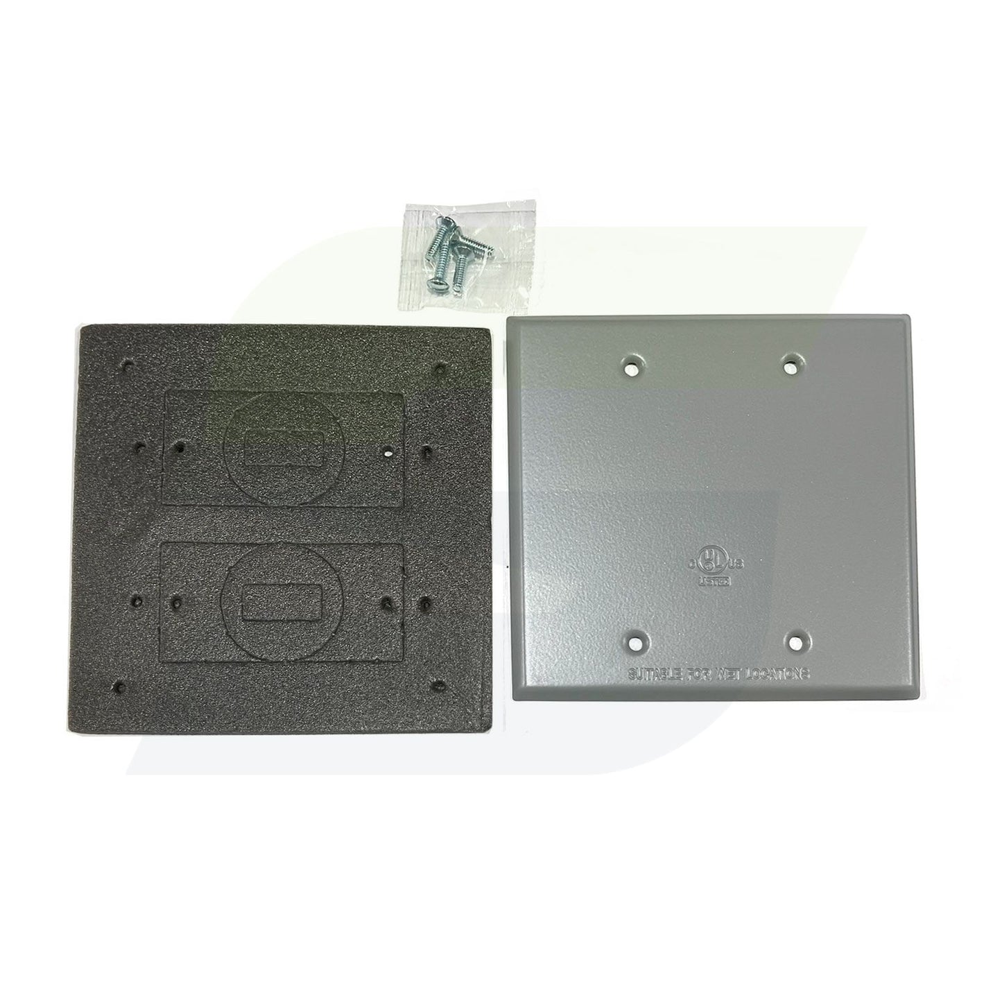 2-BC-G - Weatherproof 2-Gang Galvanized Steel Blank Cover