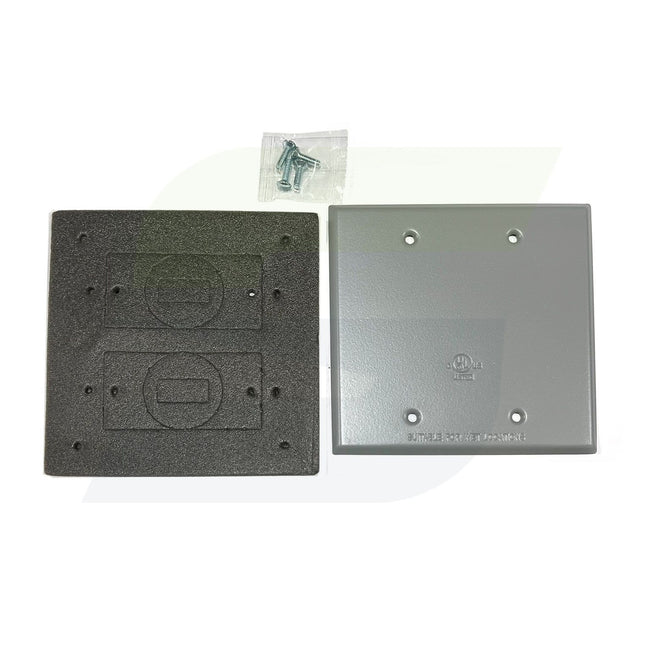 2-BC-G - Weatherproof 2-Gang Galvanized Steel Blank Cover
