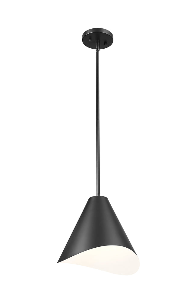 1952P12-MB - Aria 1 Light 12" Pendant - Matte Black