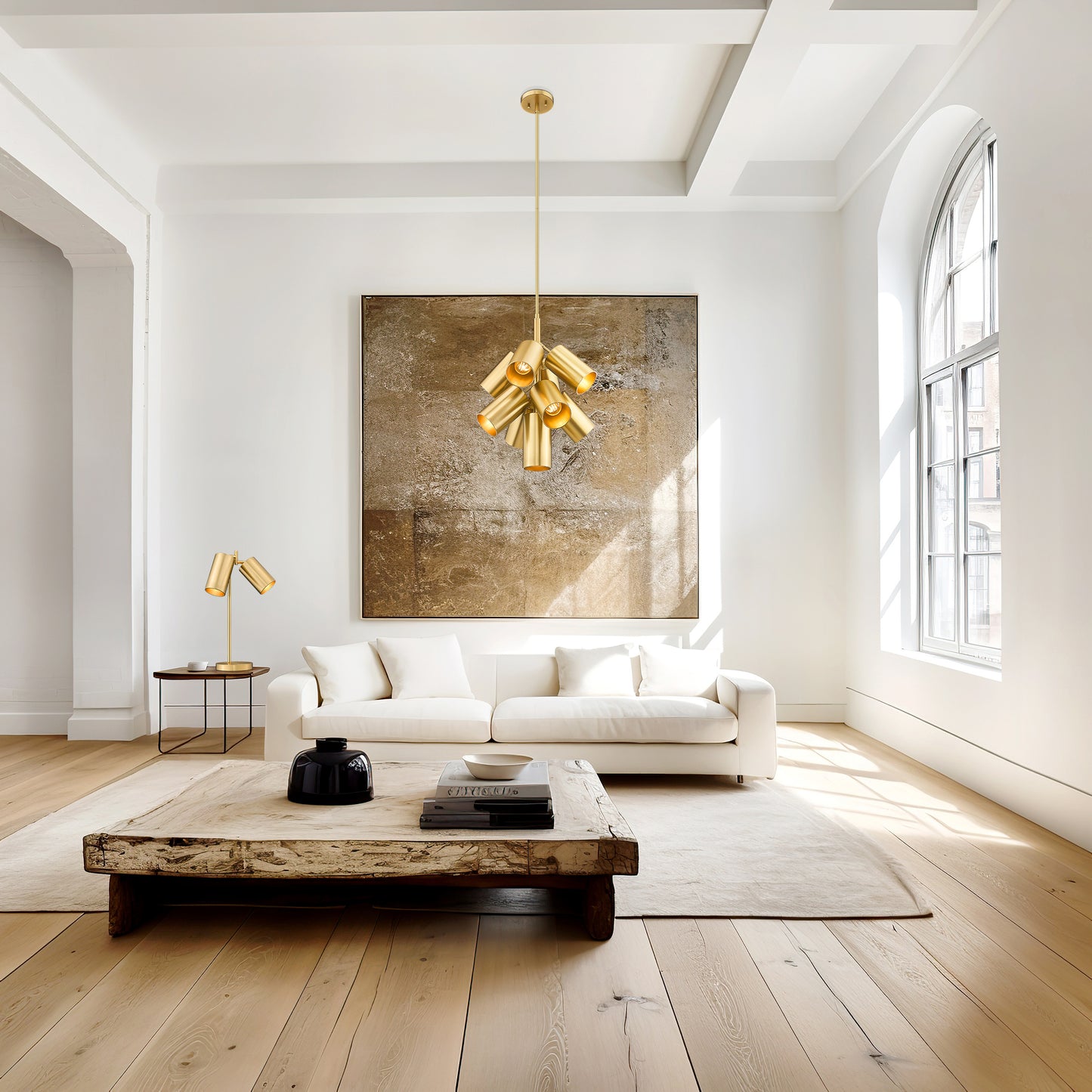 7520-9MGLD - Lumina 9 Light 17" Chandelier - Modern Gold