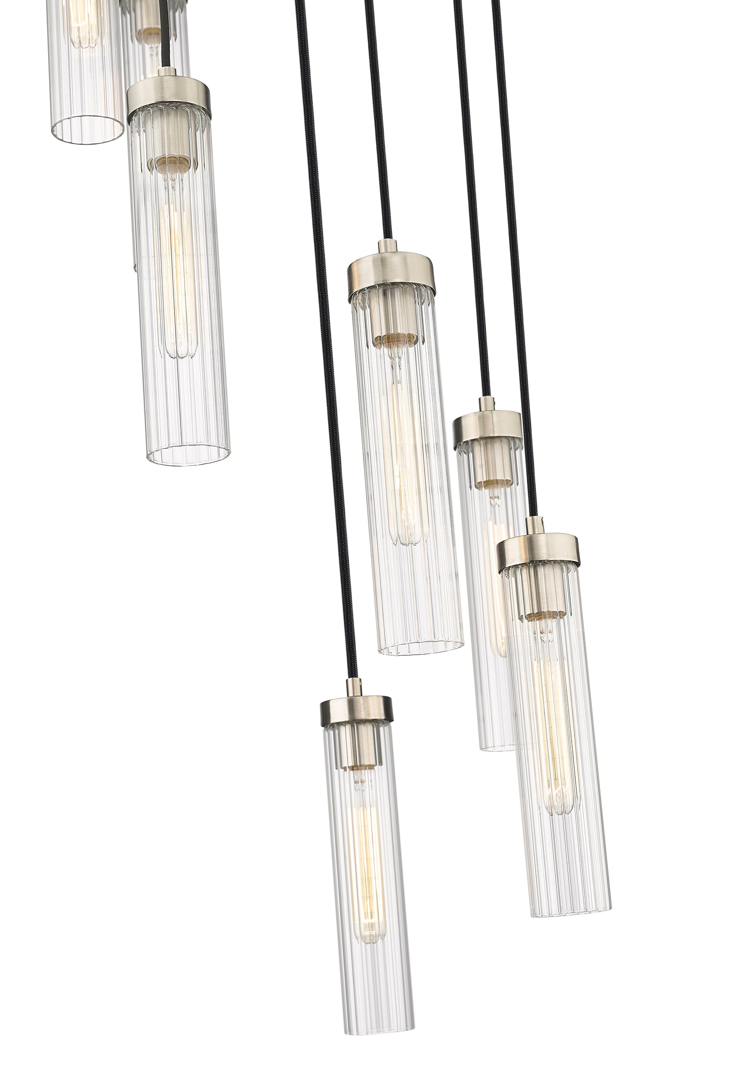 740P-7R-BN - Beau 7 Light 18" Chandelier - Brushed Nickel