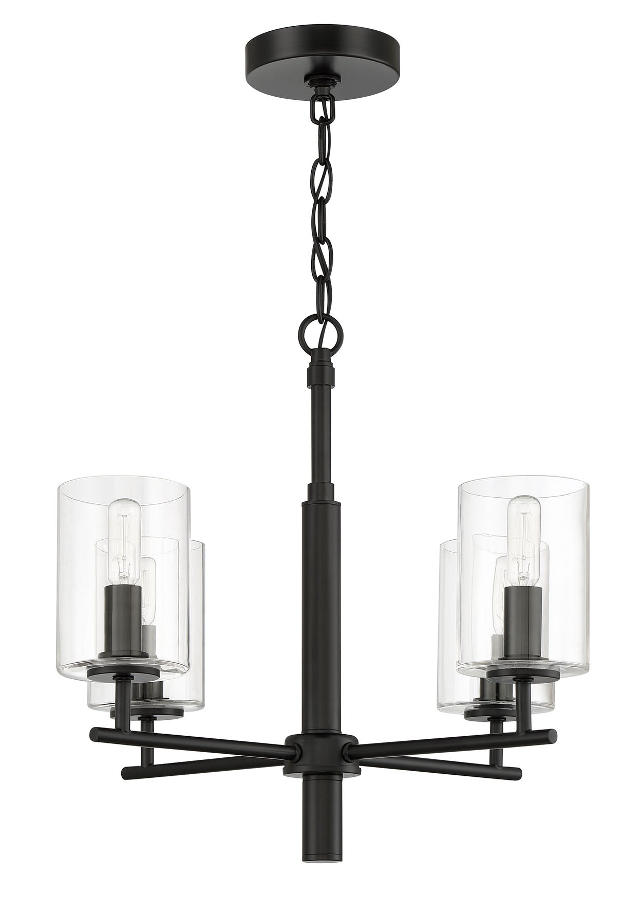 55624-FB - Hailie 4 Light 20" Wide Chandelier - Flat Black