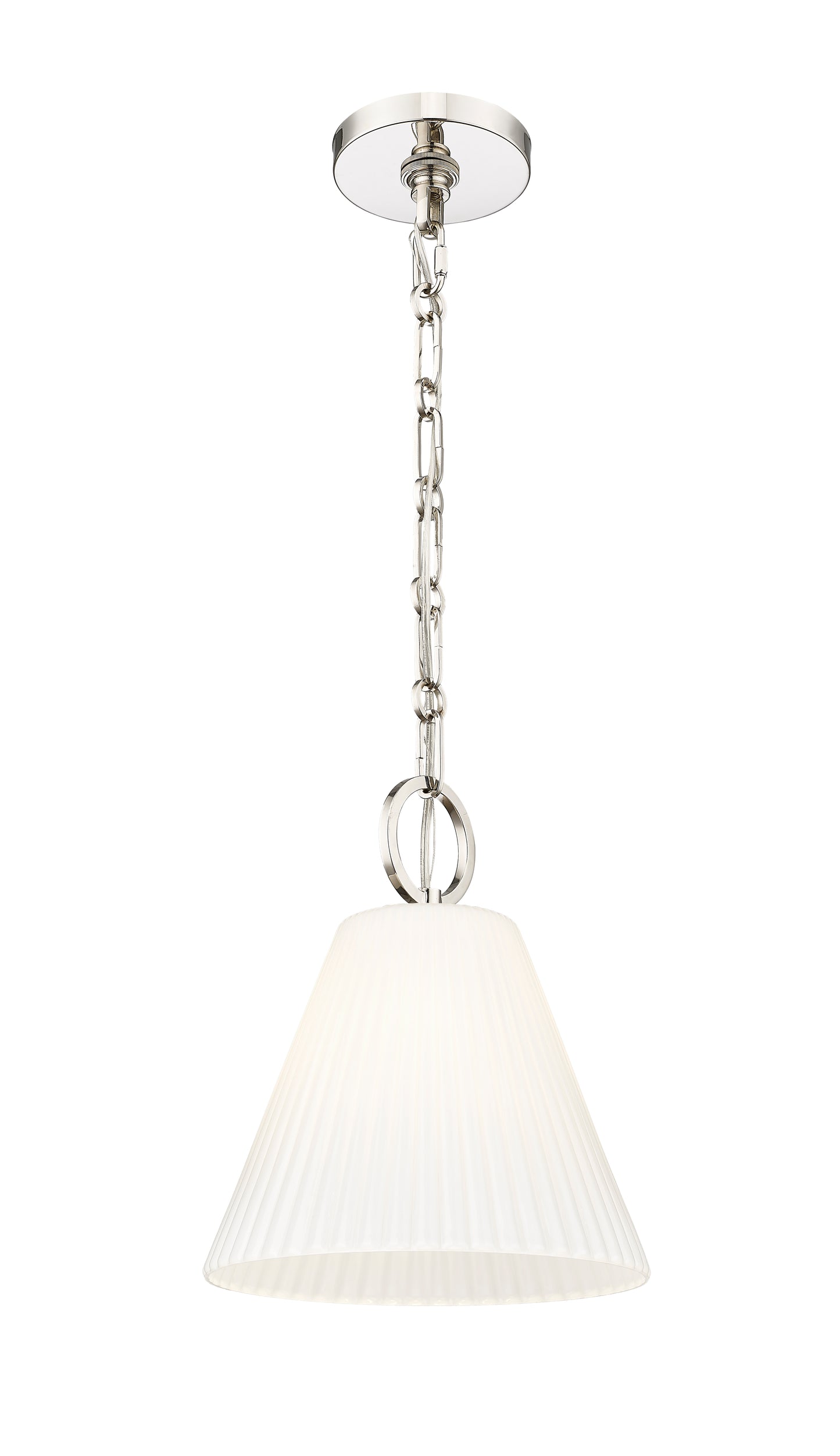 3042P10-PN - Alaric 1 Light 10" Pendant - Polished Nickel