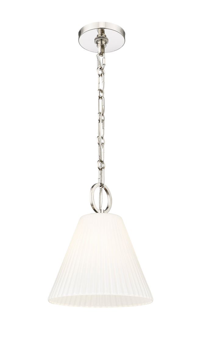 3042P10-PN - Alaric 1 Light 10" Pendant - Polished Nickel