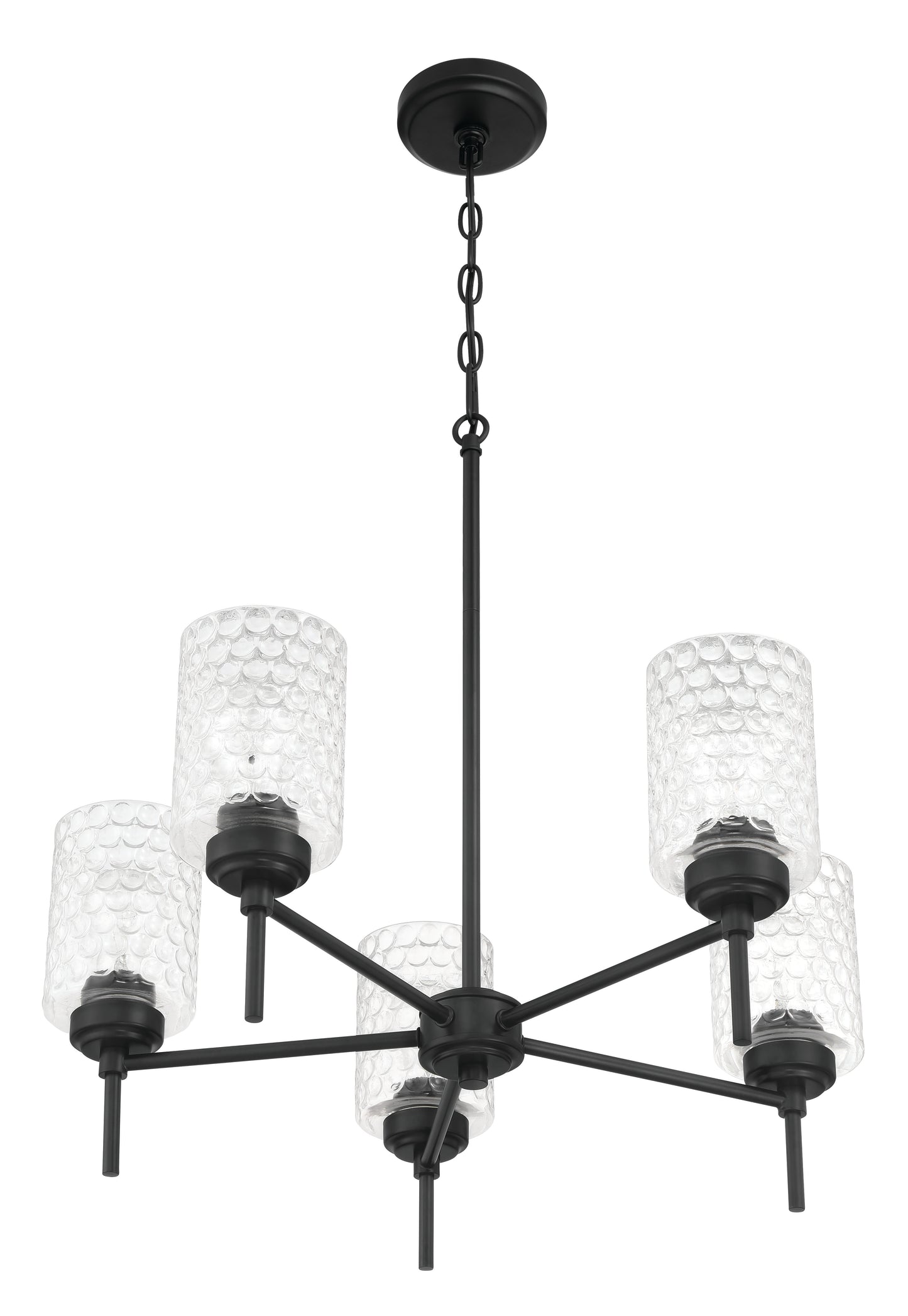 60525-FB - Claire 5 Light 24" Wide Chandelier - Flat Black