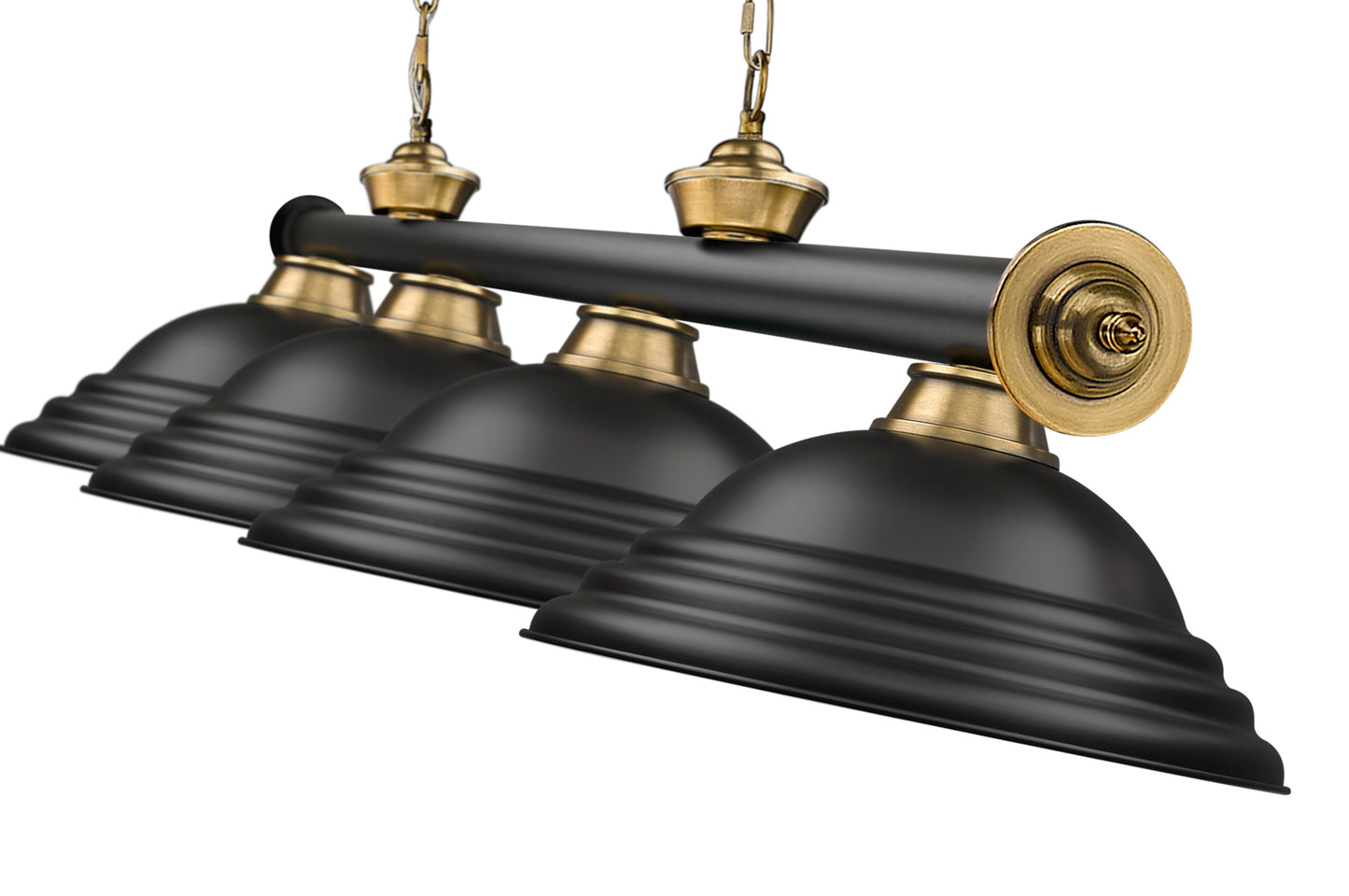 2306-4MB-RB-SMB - Cordon 4 Light 82" Billiard - Matte Black / Rubbed Brass