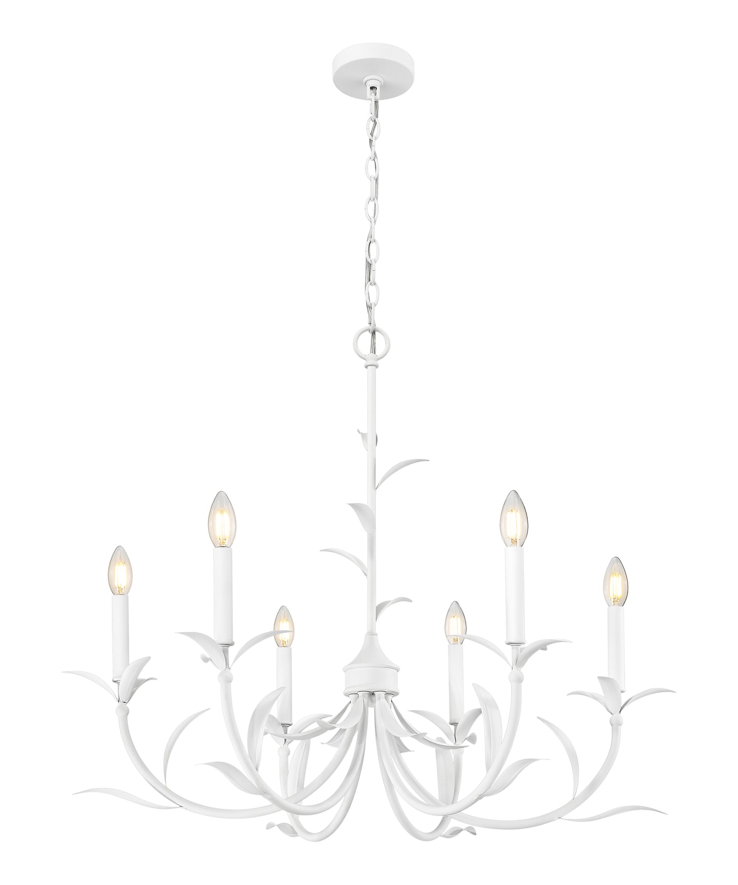 830-31TXWH - Aslin 6 Light 31" Chandelier - Textured White