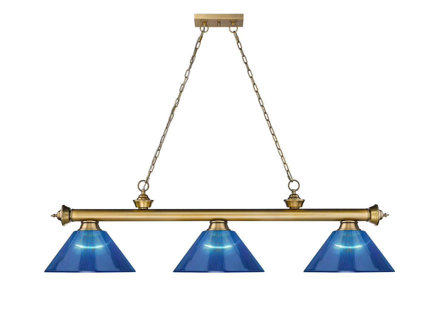2306-3RB-ARDB - Cordon 3 Light 57" Billiard - Rubbed Brass