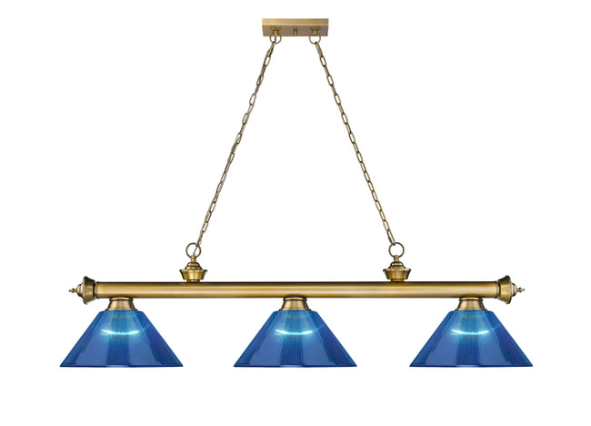 2306-3RB-ARDB - Cordon 3 Light 57" Billiard - Rubbed Brass