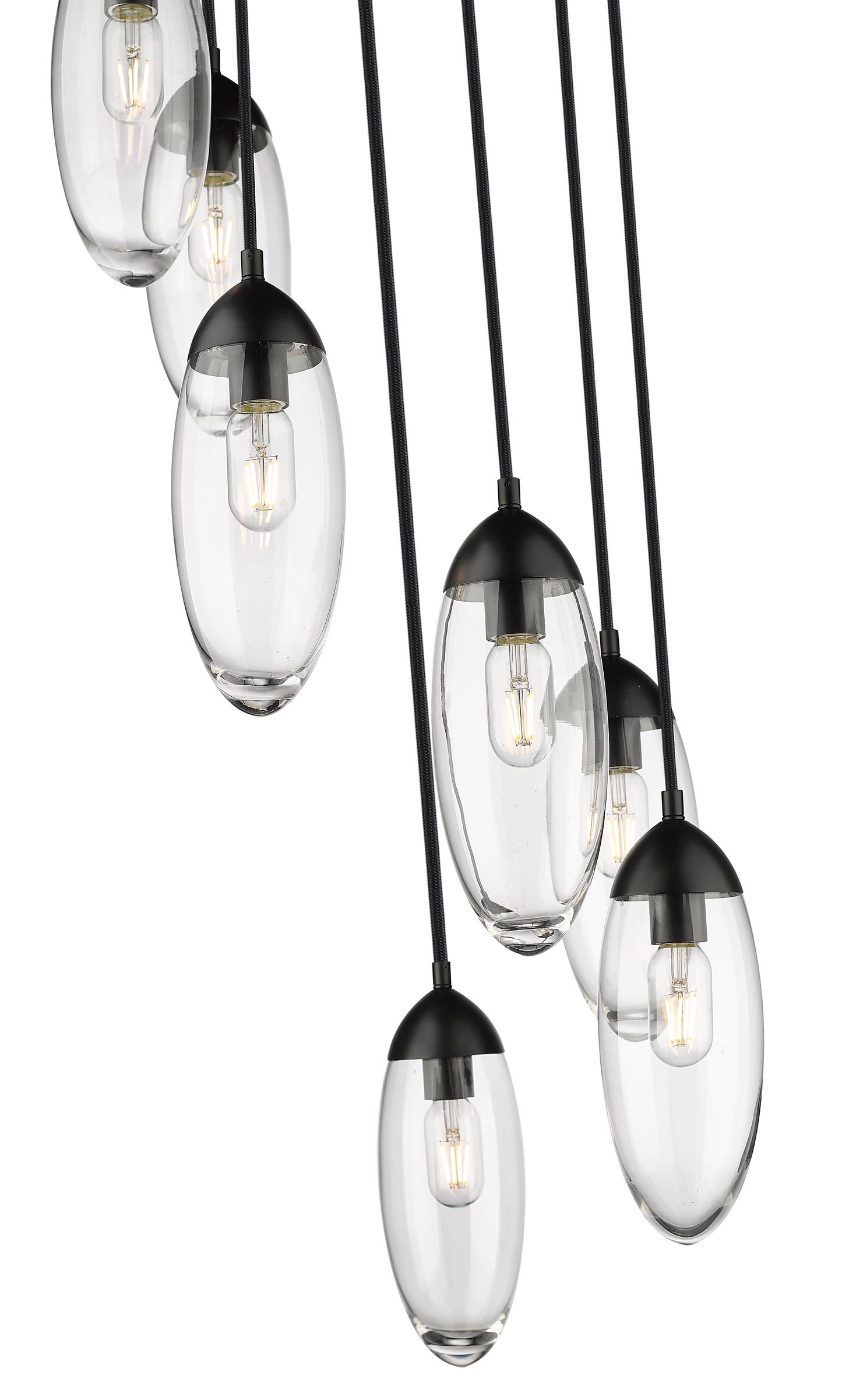 651P-7R-MB - Arden 7 Light 18" Chandelier - Matte Black