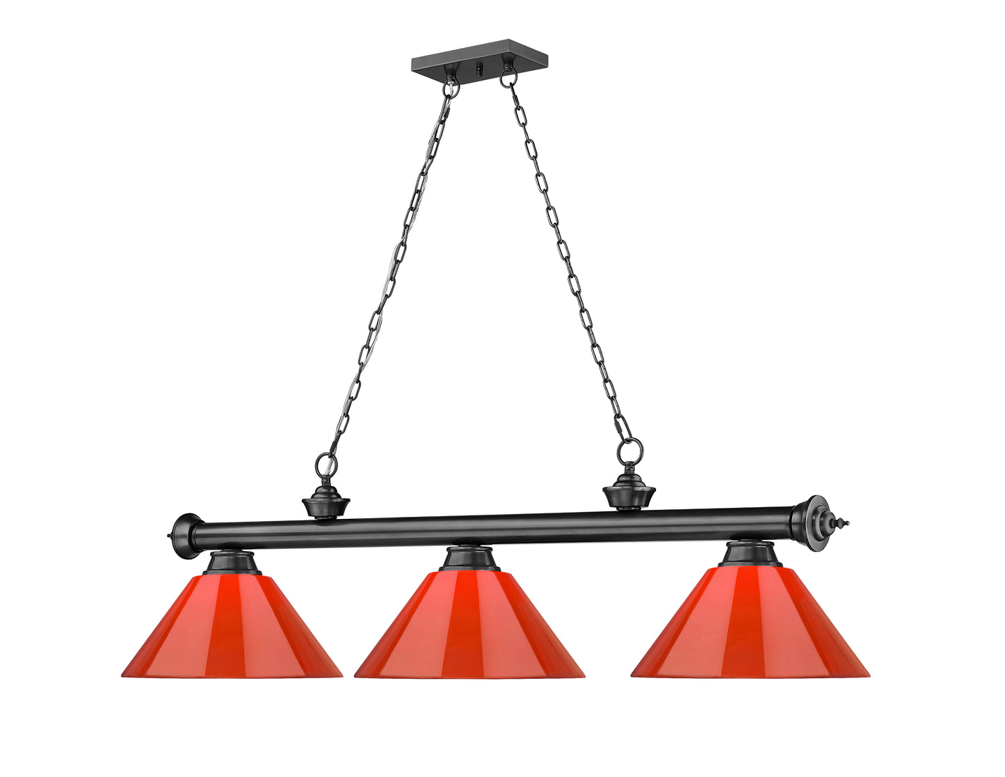 2306-3BP-PRD - Cordon 3 Light 57" Billiard - Bronze Plate