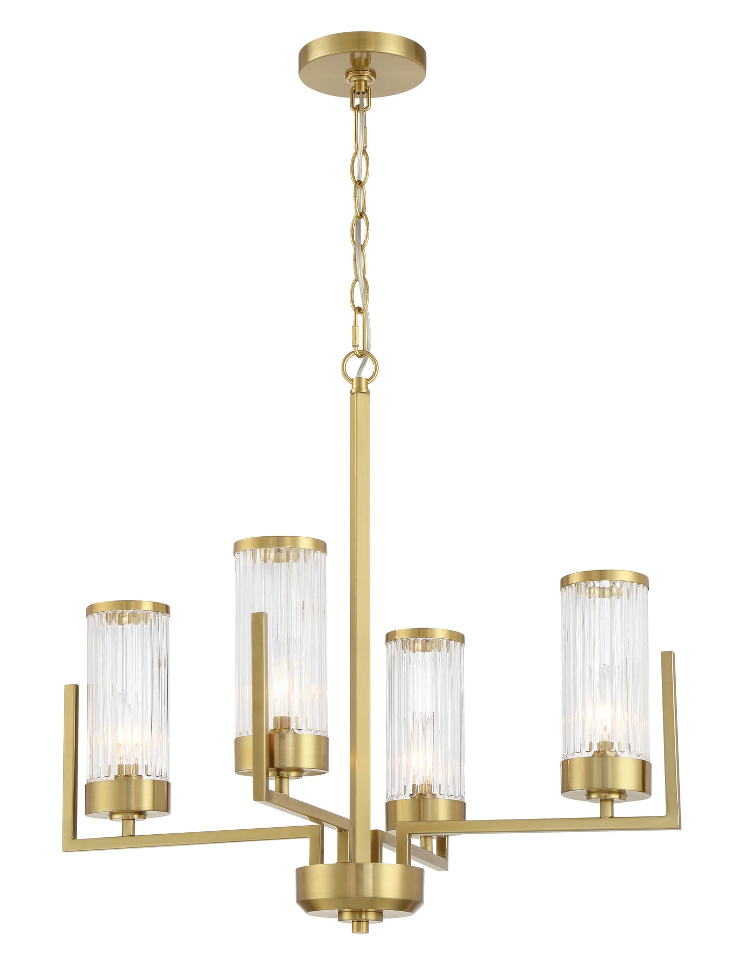 60124-SB - Whittley 4 Light 24" Wide Chandelier - Satin Brass