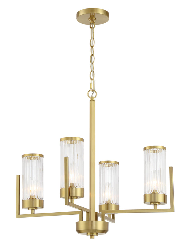 60124-SB - Whittley 4 Light 24" Wide Chandelier - Satin Brass
