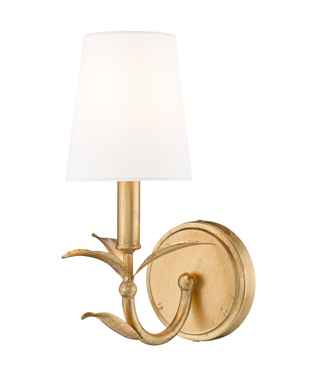 830-1S-GLF - Aslin 1 Light Wall 12" Sconce - Gold Leaf