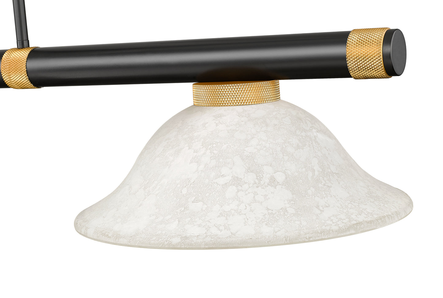 3050-3MB-RB-GM16 - Vanguard 3 Light 58" Billiard - Matte Black / Rubbed Brass