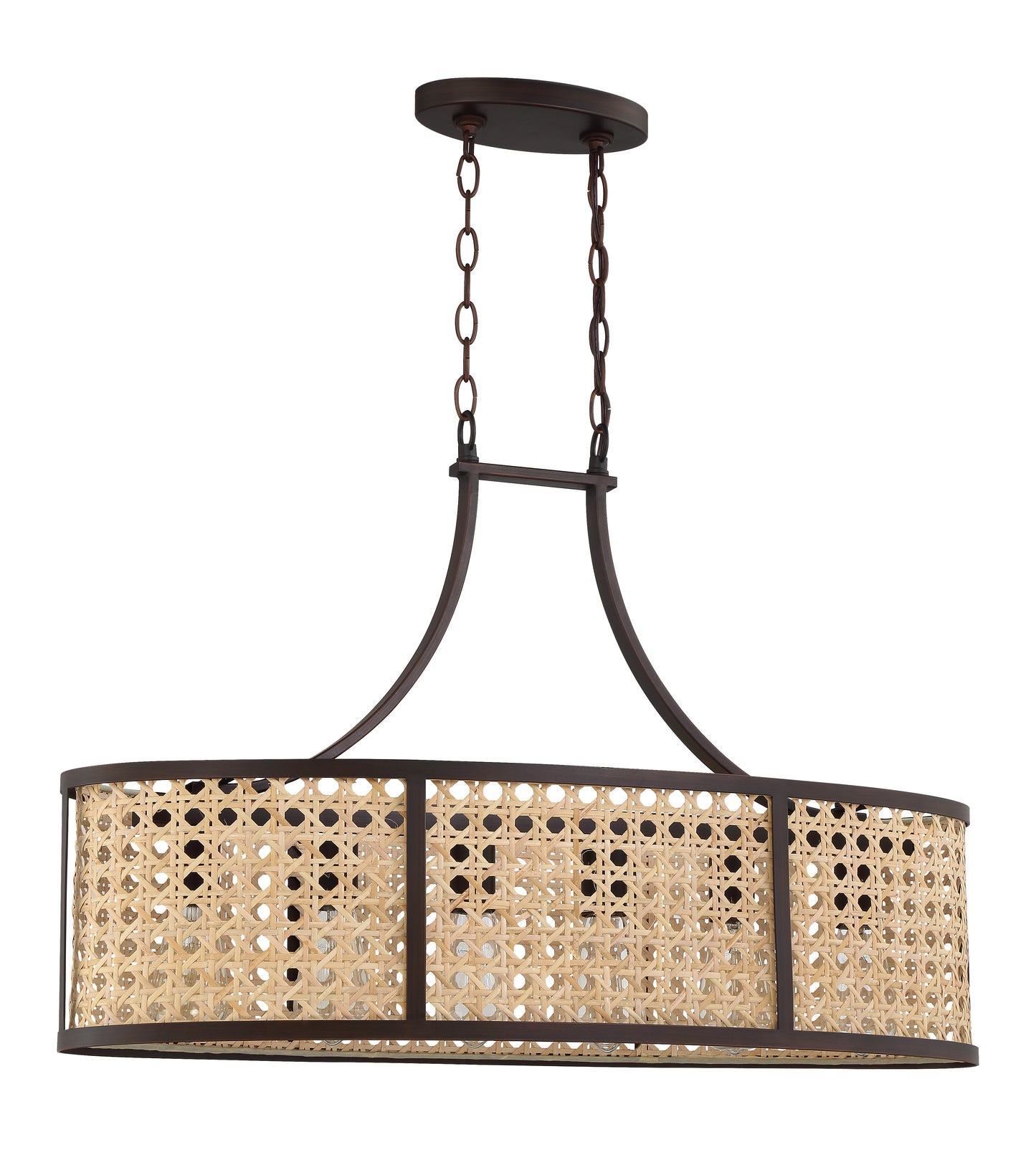 54576-ABZ - Malaya 6 Light 12.5" Wide Island Light - Aged Bronze Brushed