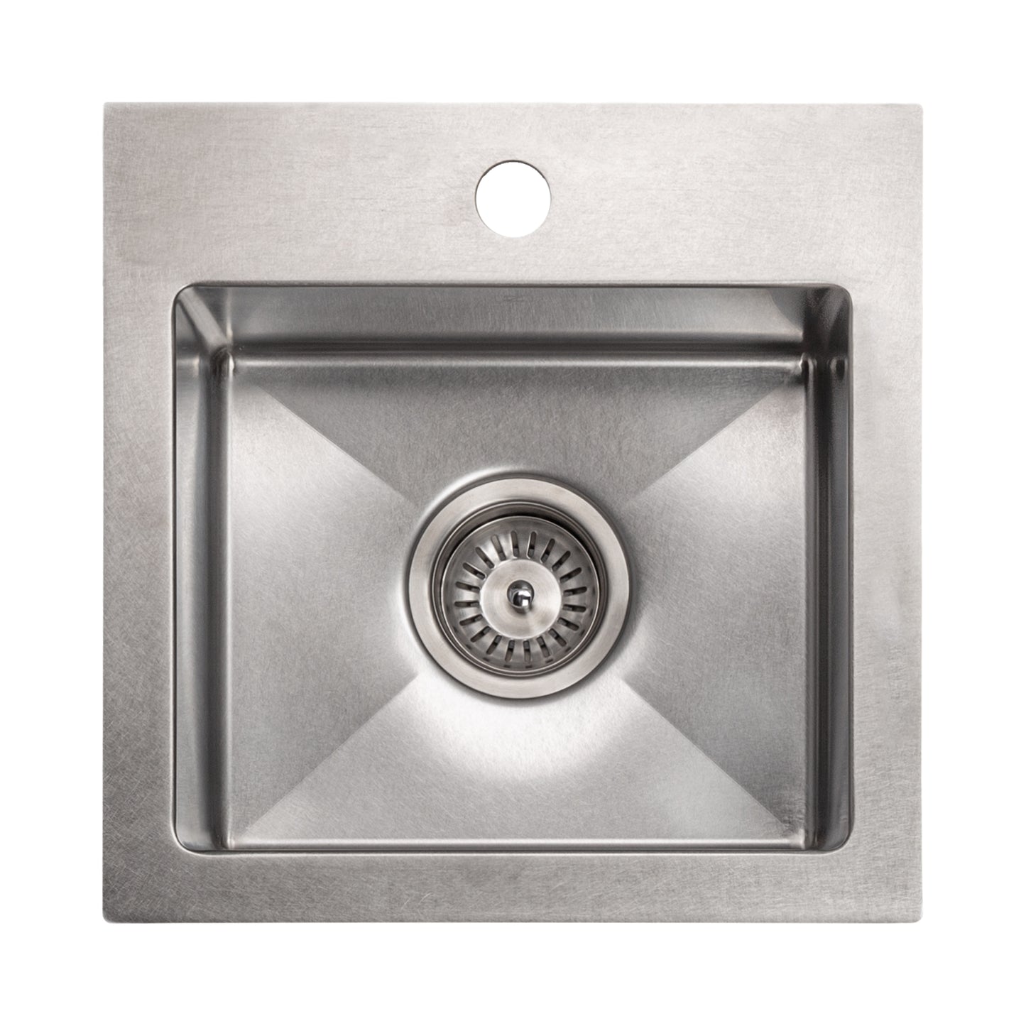 STS-15S - 15" Donner Topmount Single Bowl Satin Stainless Steel Bar Kitchen Sink