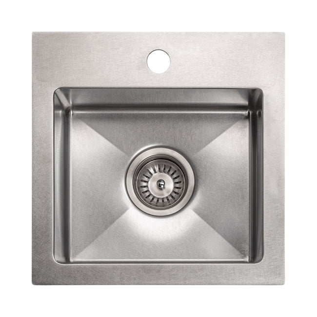 STS-15S - 15" Donner Topmount Single Bowl Satin Stainless Steel Bar Kitchen Sink