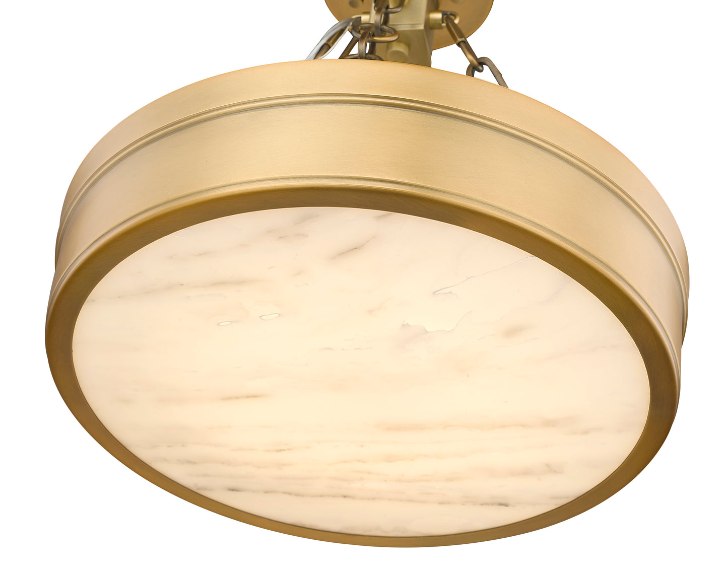 1944SF15-RB-LED - Anders 1 Light Semi Flush 15" Mount - Rubbed Brass