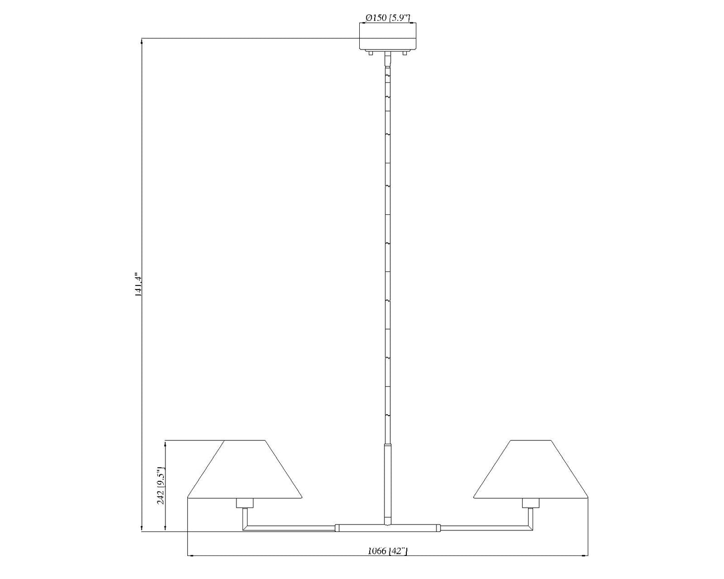 744-42L-LG - Leila 2 Light 12" Chandelier - Luxe Gold