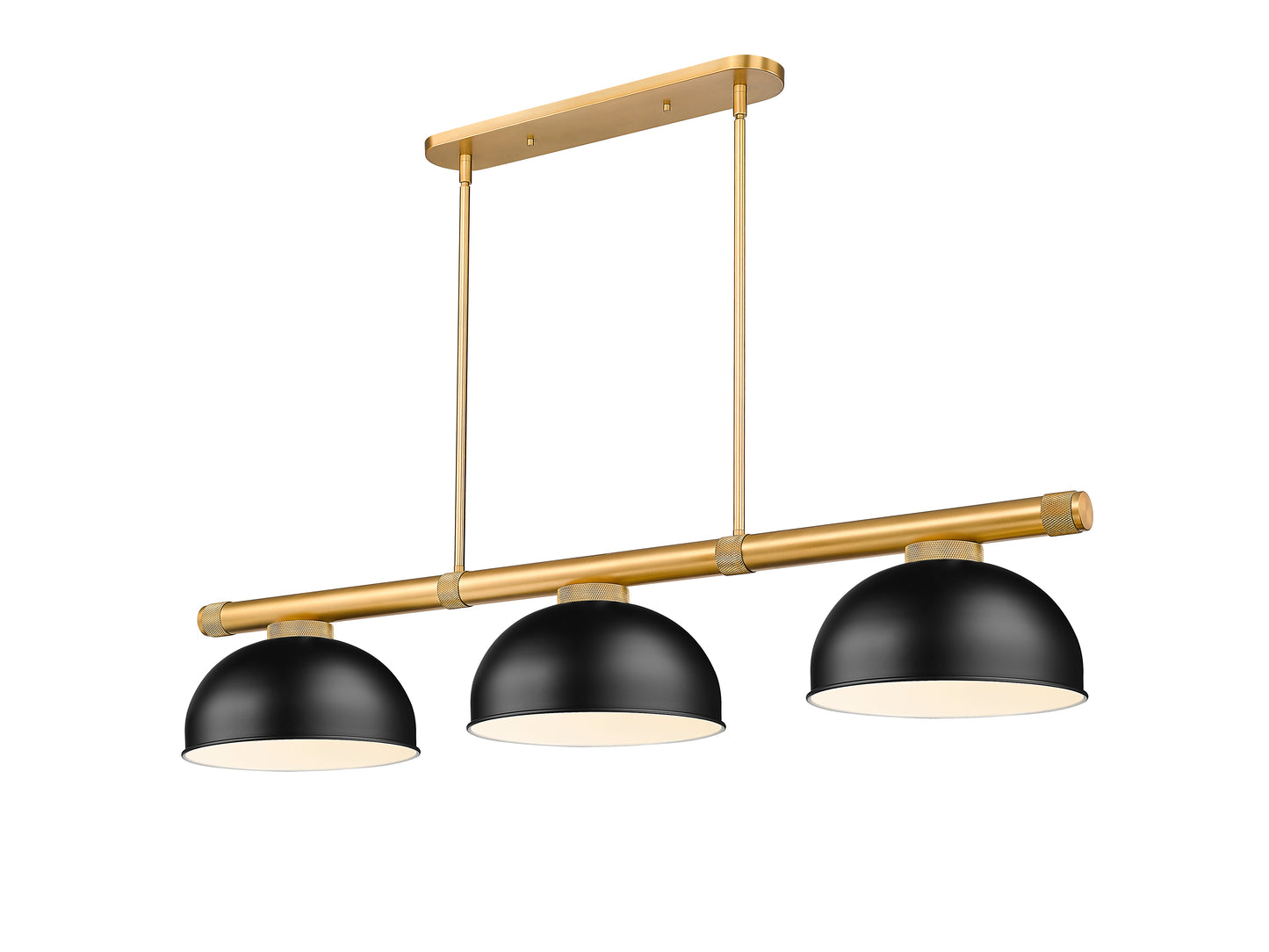 3050-3RB-D13MB - Vanguard 3 Light 58" Billiard - Rubbed Brass