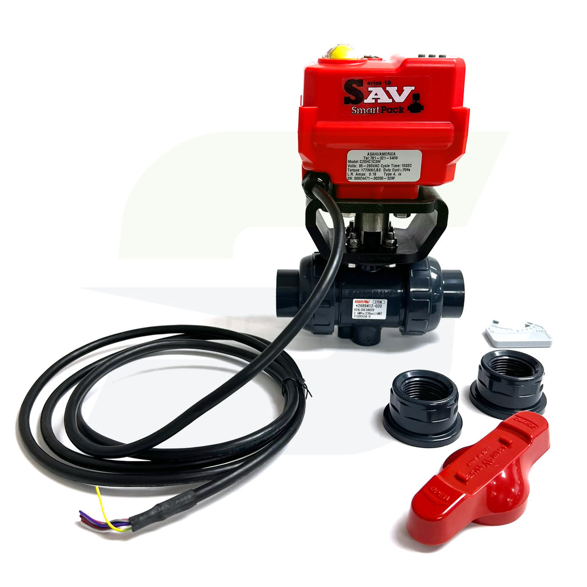 16012170005 - 1/2" SST PVC Ball Valve - Modulating Fail-Safe Actuated, EPDM