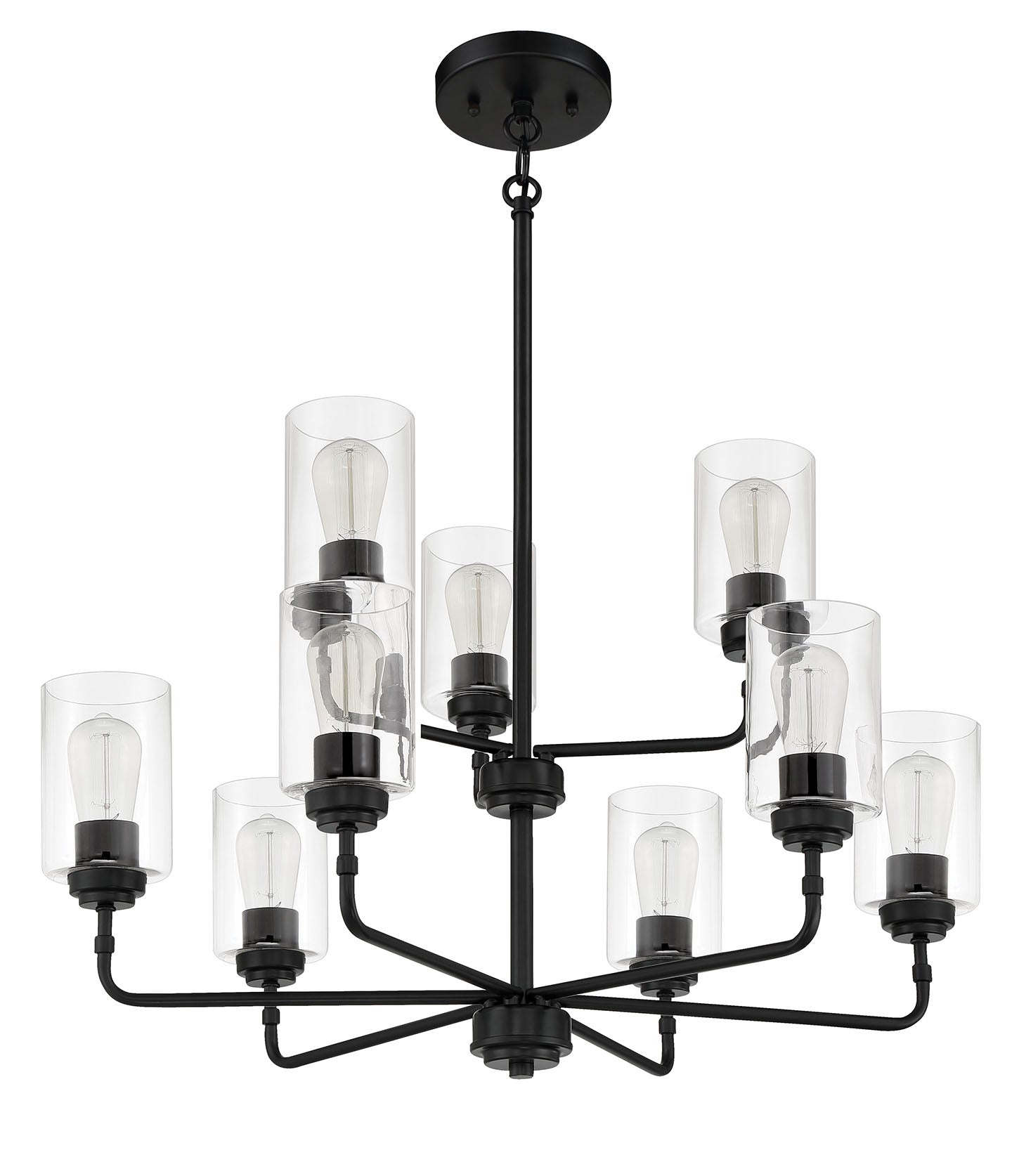 56029-FB - Stowe 9 Light 30" Wide Chandelier - Flat Black