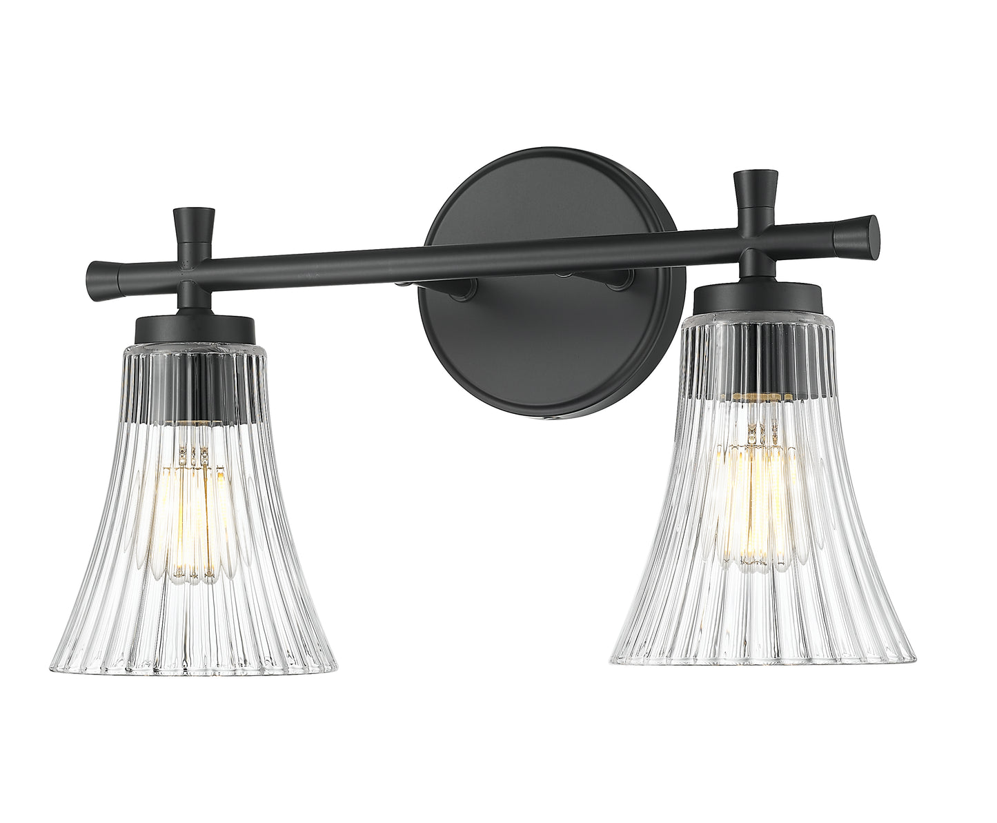 7519-2V-MB - Belle 2 Light 16" Vanity - Matte Black