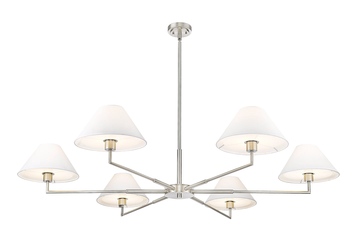 744-63R-BN - Leila 6 Light 63" Chandelier - Brushed Nickel