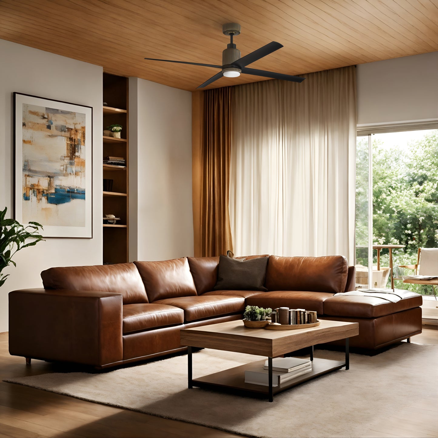PRS52MBZ4 - Presley 52" 4 Blade Ceiling Fan with Light Kit - Modern Bronze