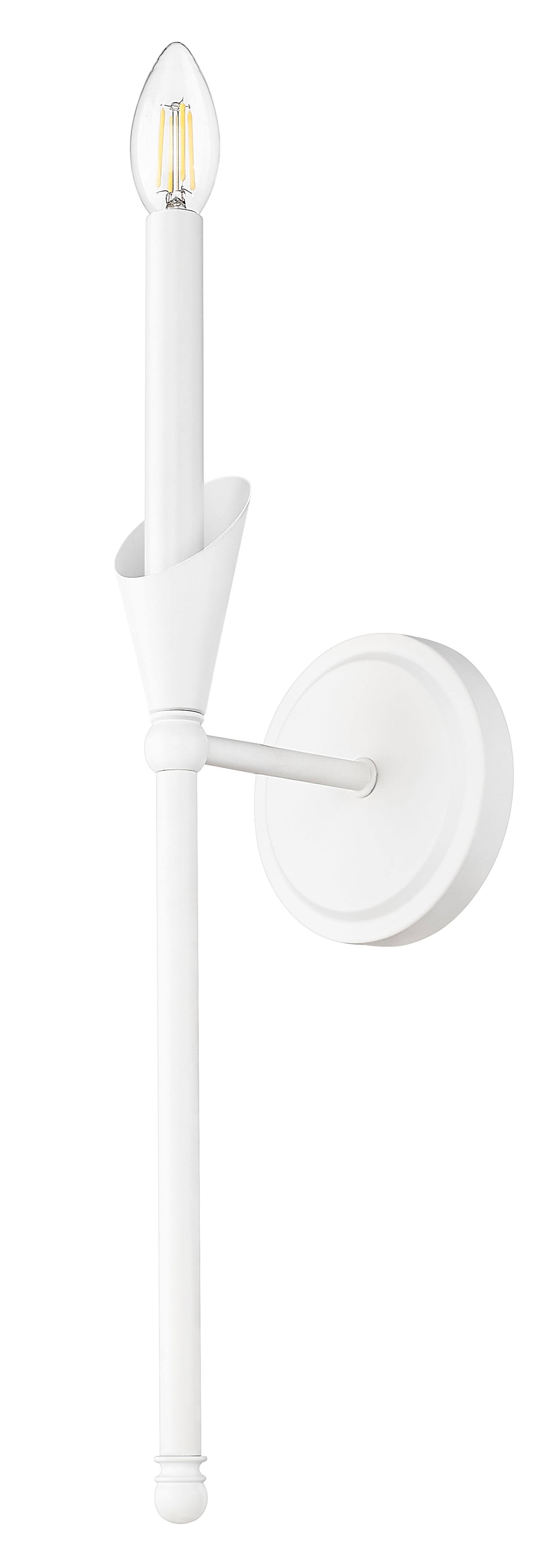 4014-1SA-TW - Claudelle 1 Light Wall 24" Sconce - Tundra White